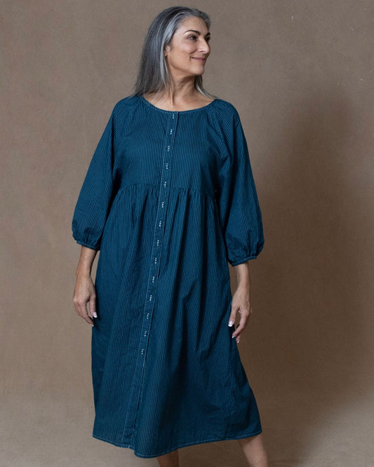 Layla Dark Teal Organic Cotton Dress