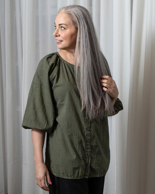 Lucie Khaki Organic Cotton Shirt