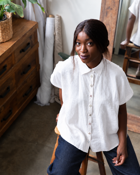 Montana Shirt – White Linen (PRE ORDER - SHIPPING 18TH NOVEMBER)
