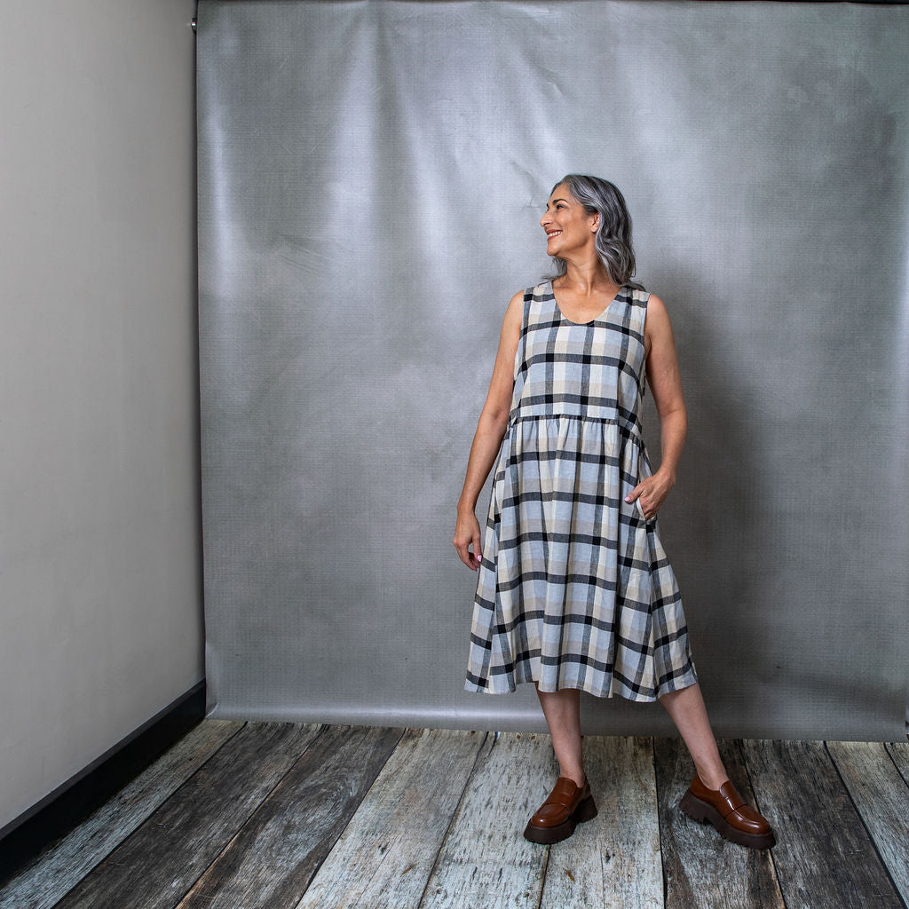 Elloise Check Linen Dress