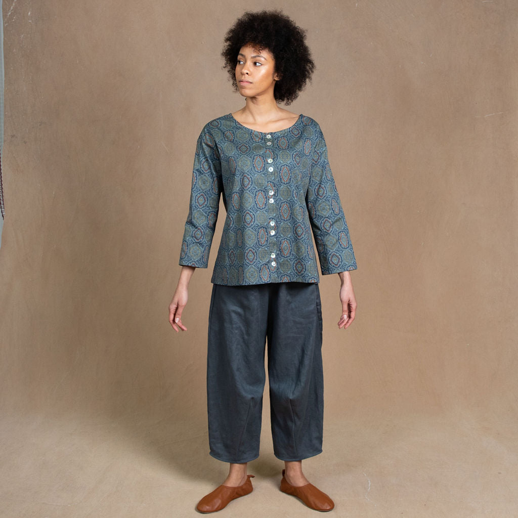 Desiree Paisley Print Cotton Blouse