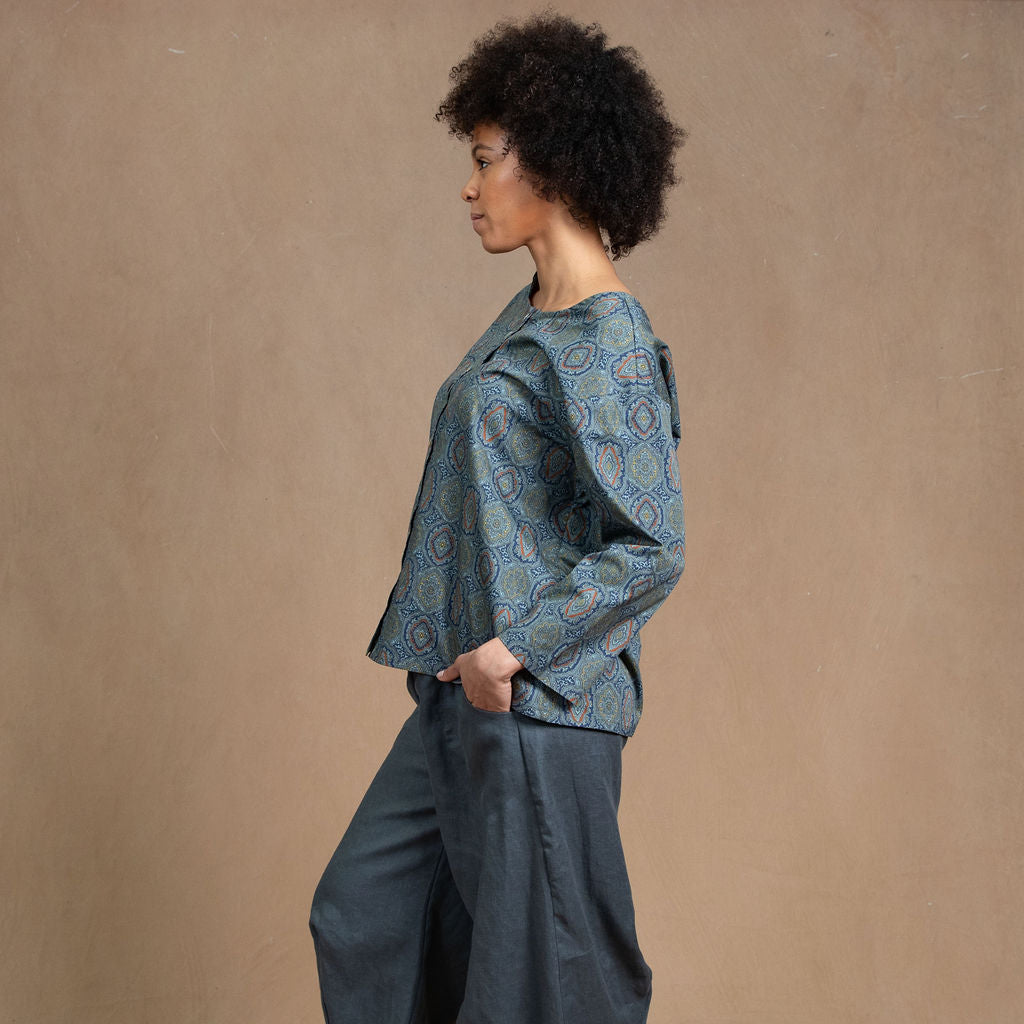 Desiree Paisley Print Cotton Blouse