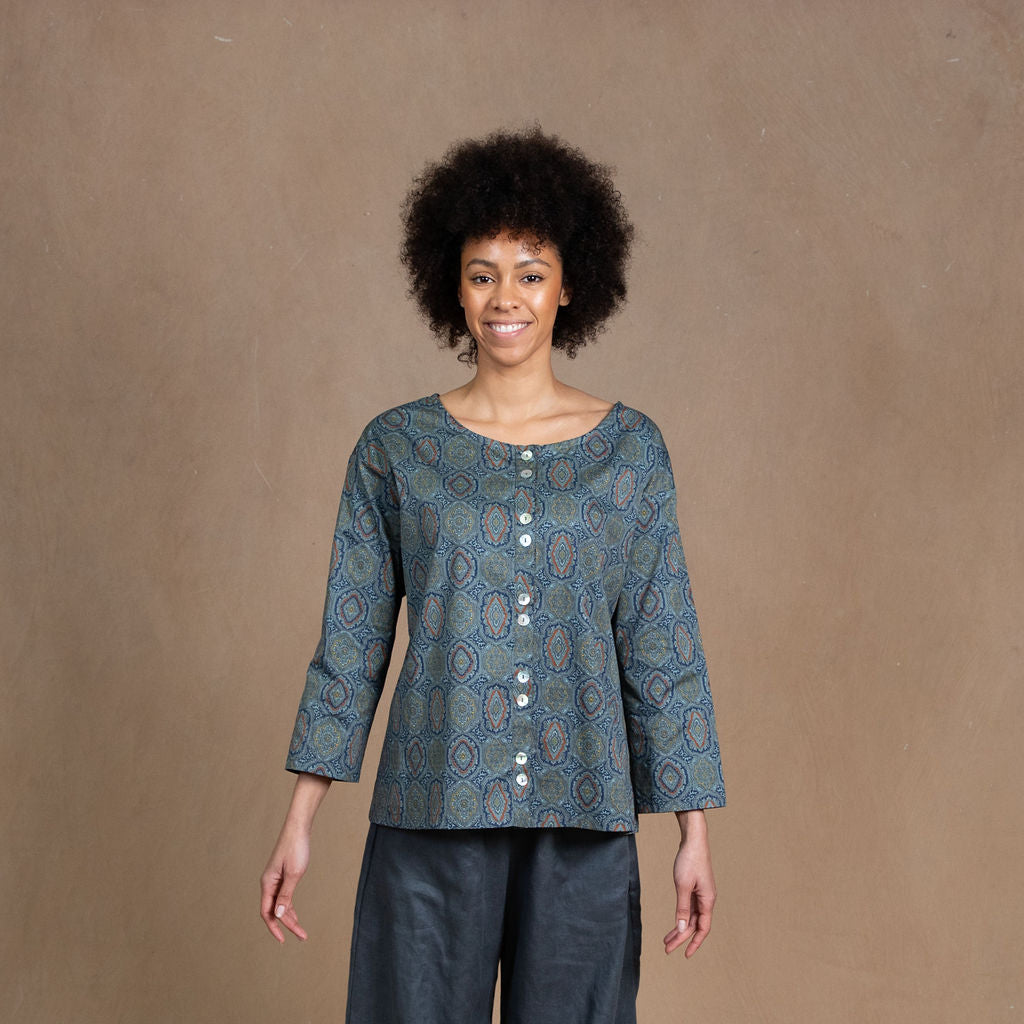Desiree Paisley Print Cotton Blouse