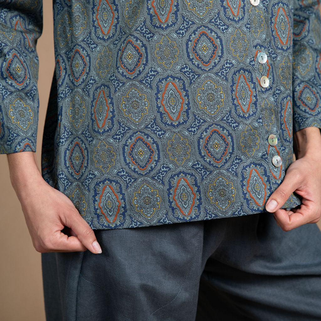 Desiree Paisley Print Cotton Blouse