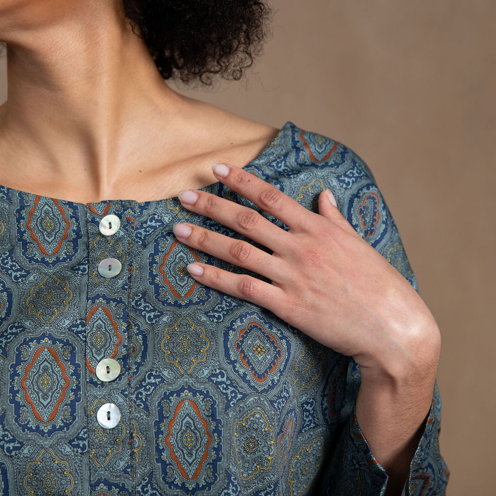 Desiree Paisley Print Cotton Blouse