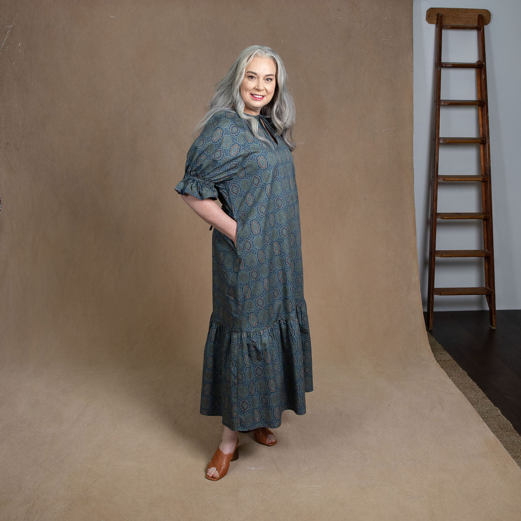 Odette Paisley Cotton Maxi Dress