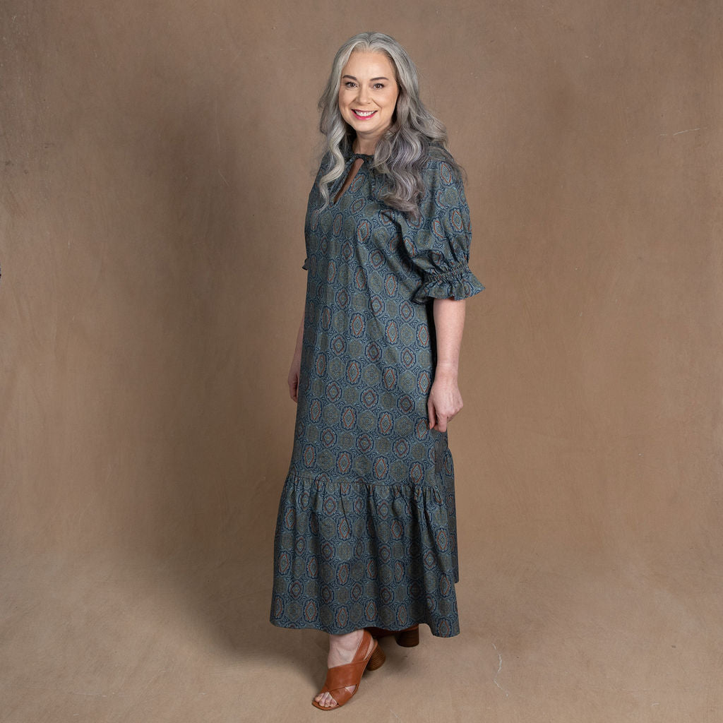 Odette Paisley Cotton Maxi Dress