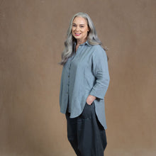 Monat Dove Grey Linen Oversized Shirt