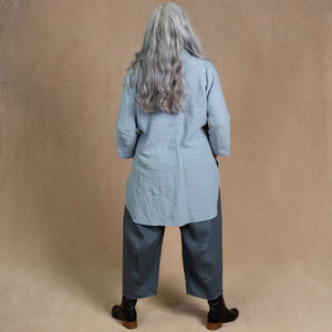 Monat Dove Grey Linen Oversized Shirt