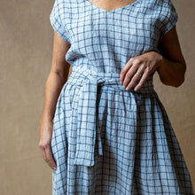 Scarlett Grey Grid Linen Dress