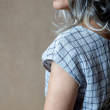 Scarlett Grey Grid Linen Dress