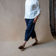 Tokyo Navy Dobby Linen/Cotton Trouser