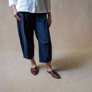 Tokyo Navy Dobby Linen/Cotton Trouser