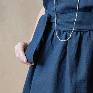 Scarlett Navy Dobby Linen/Cotton Dress