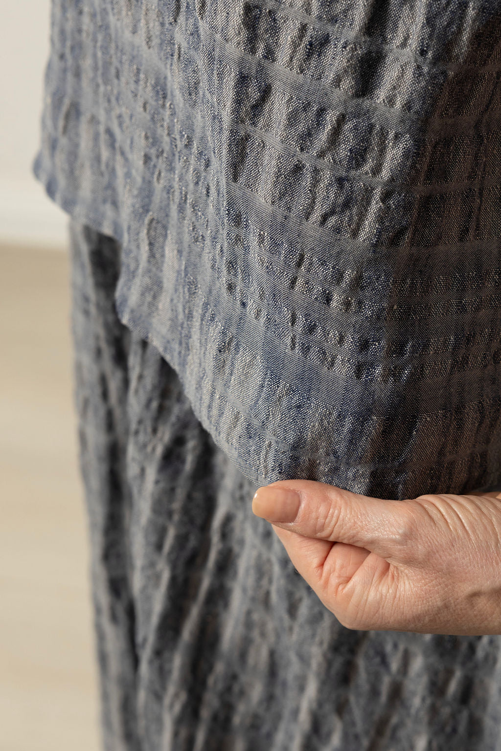 East Village Navy Crinkle Linen Tee