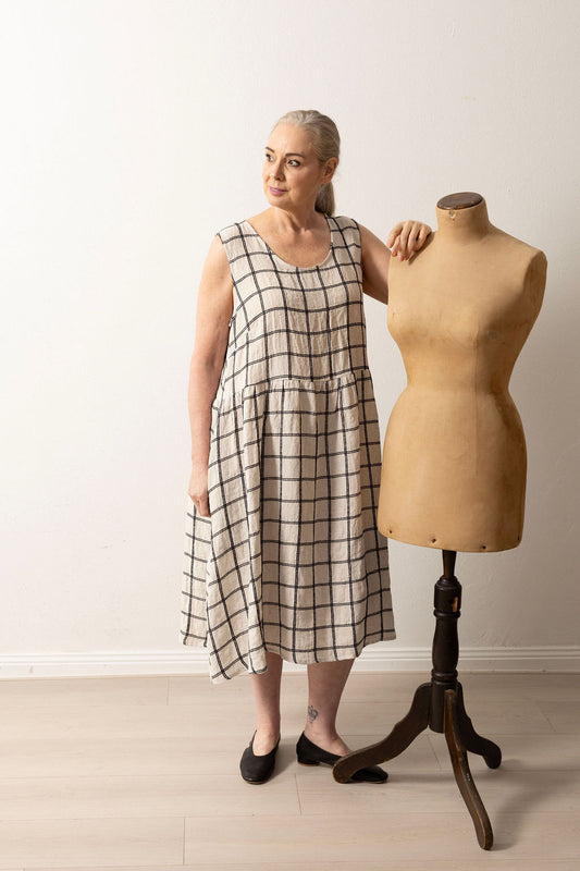 Elloise Check Linen Dress