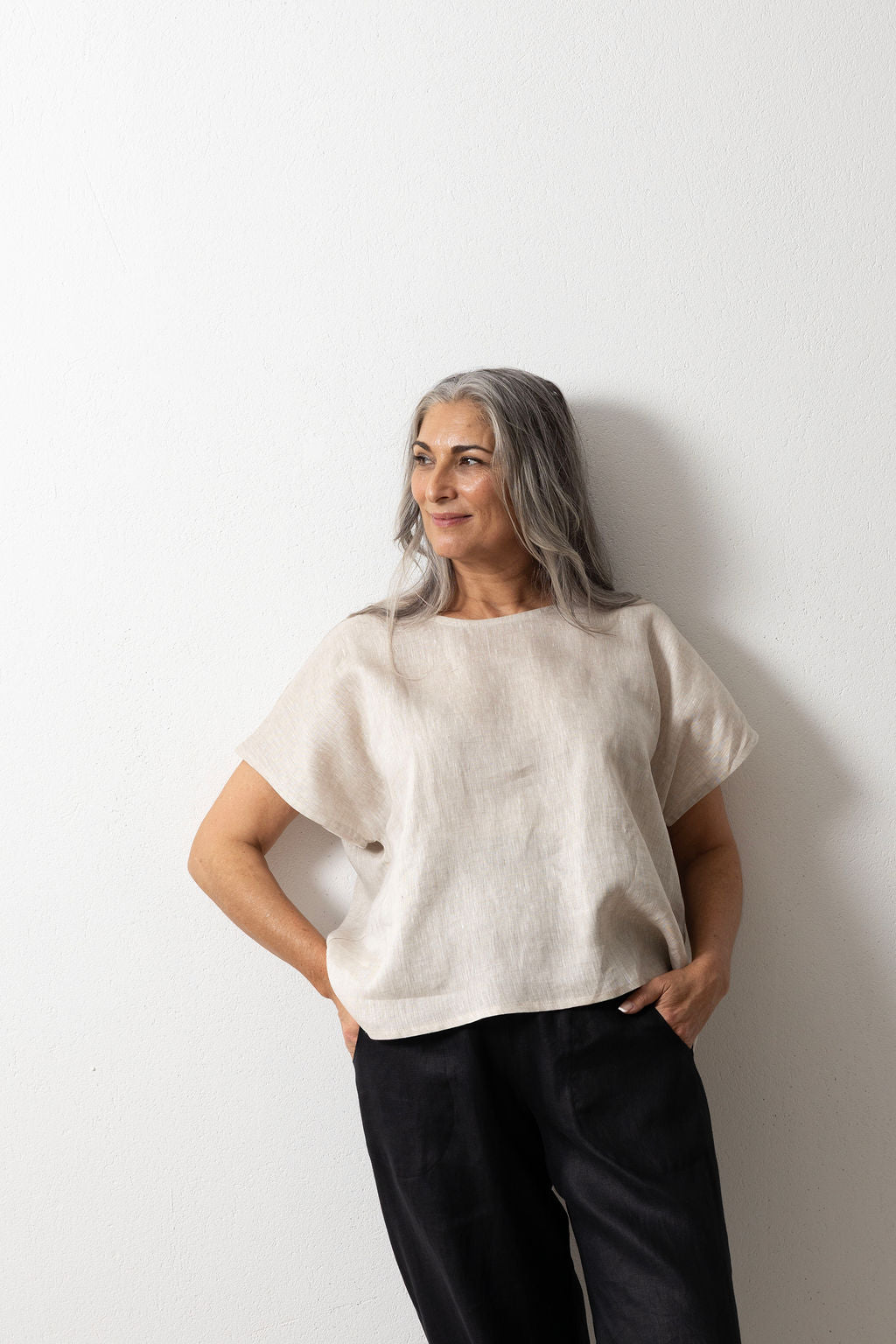 East Village Natural Linen Tee