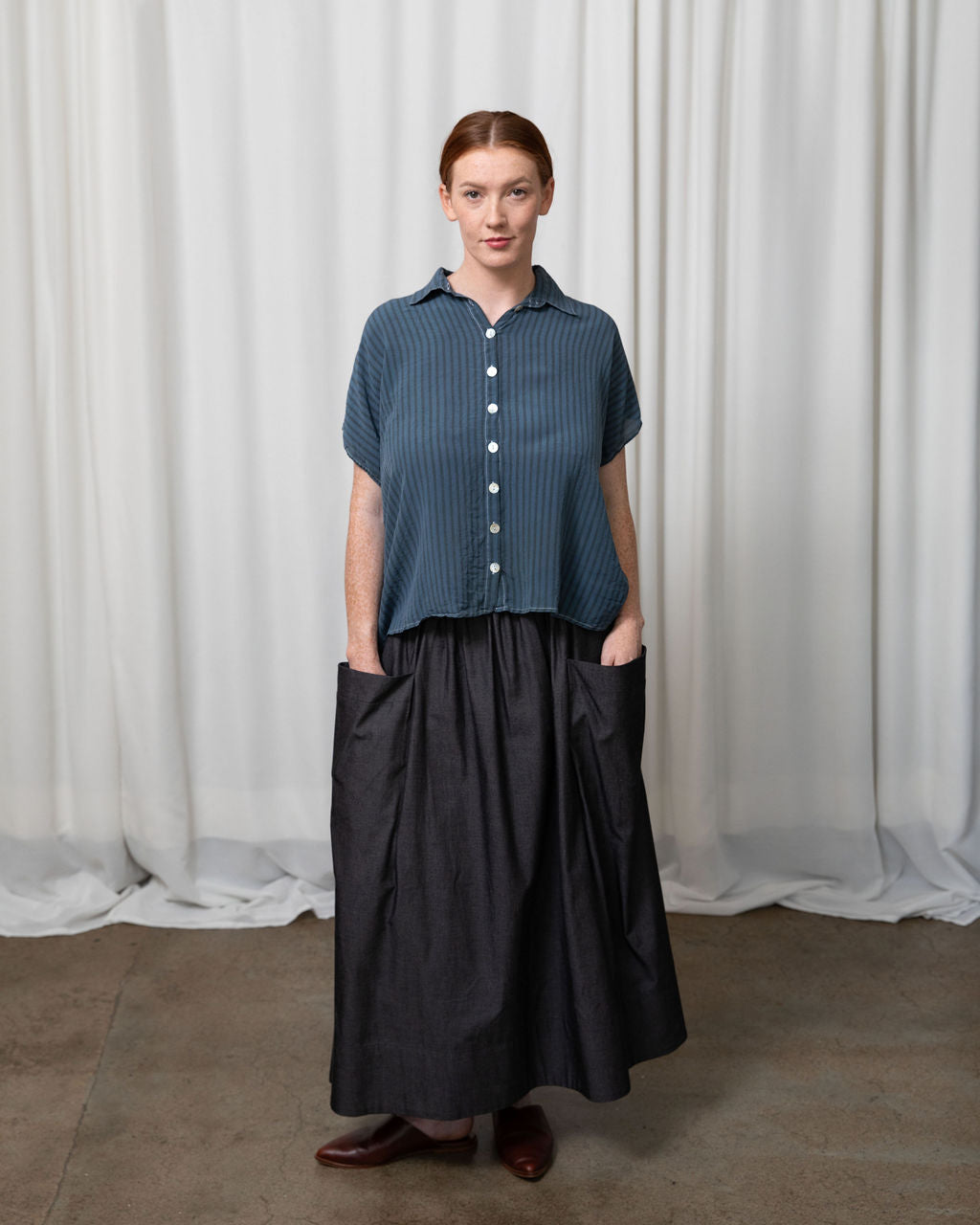 Montana Dusty Blue Silk Shirt
