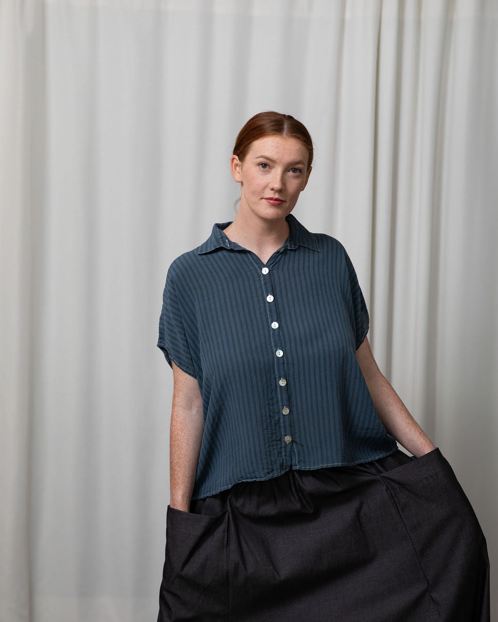 Montana Dusty Blue Silk Shirt