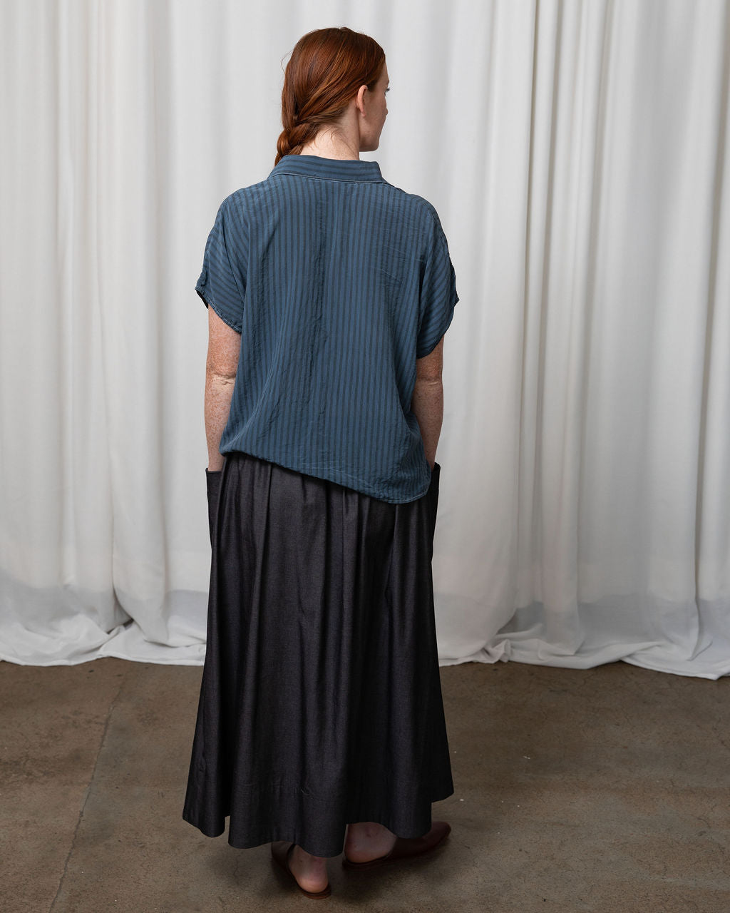 Montana Dusty Blue Silk Shirt