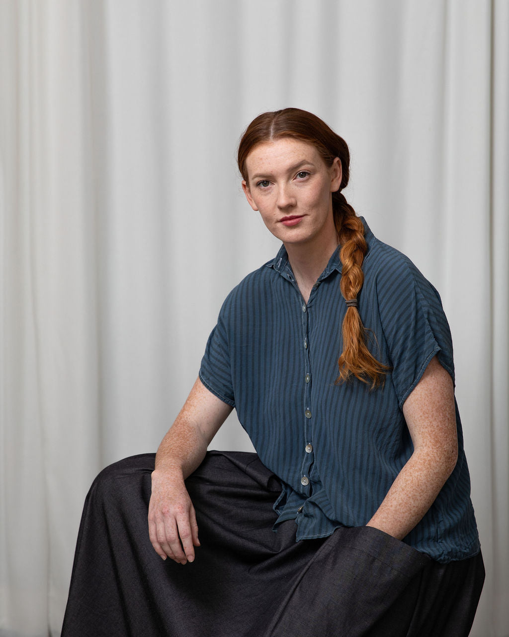 Montana Dusty Blue Silk Shirt