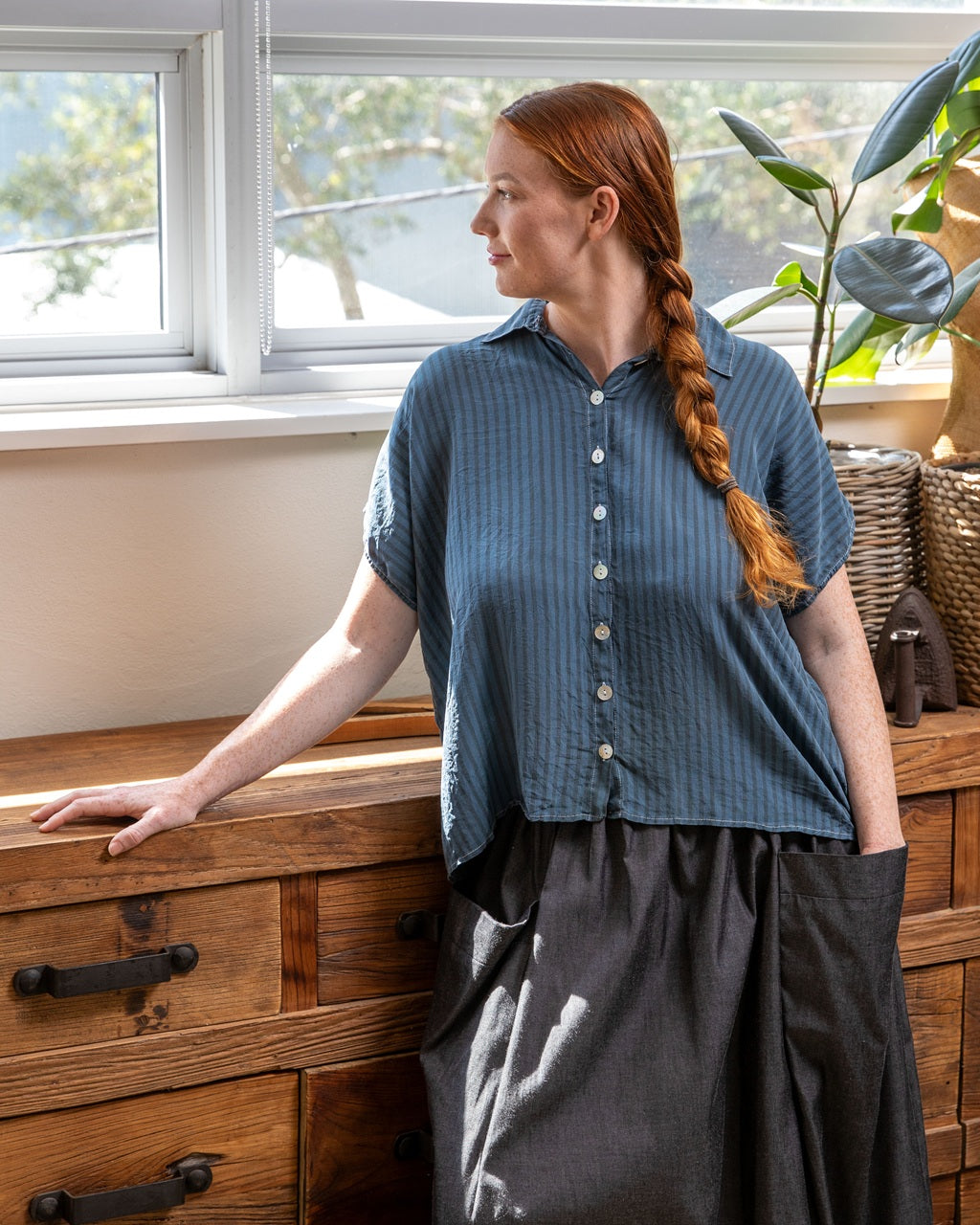 Montana Dusty Blue Silk Shirt