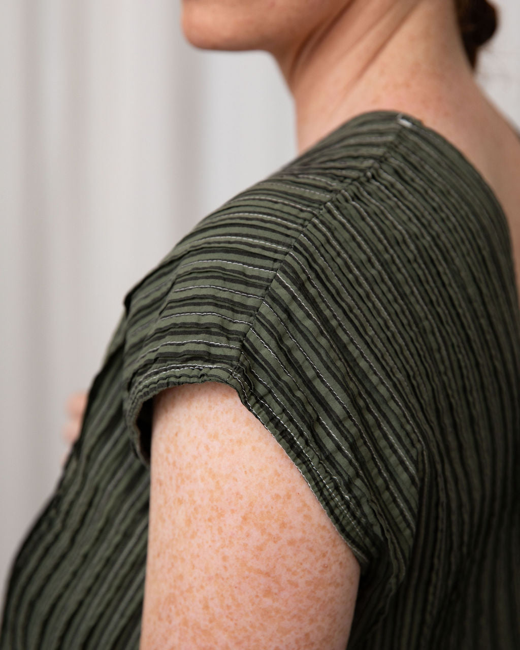 Amelie Khaki Organic Cotton Dress