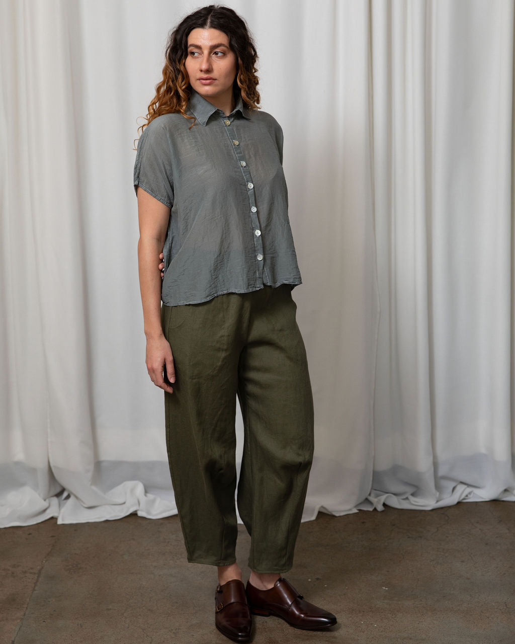 Montana Shirt in Mist Cotton/Silk