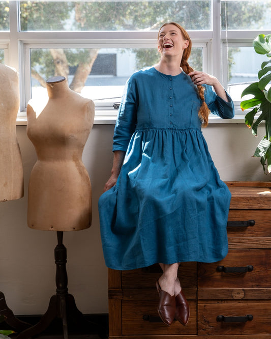 Madison 2.0 Ocean Blue Linen Dress