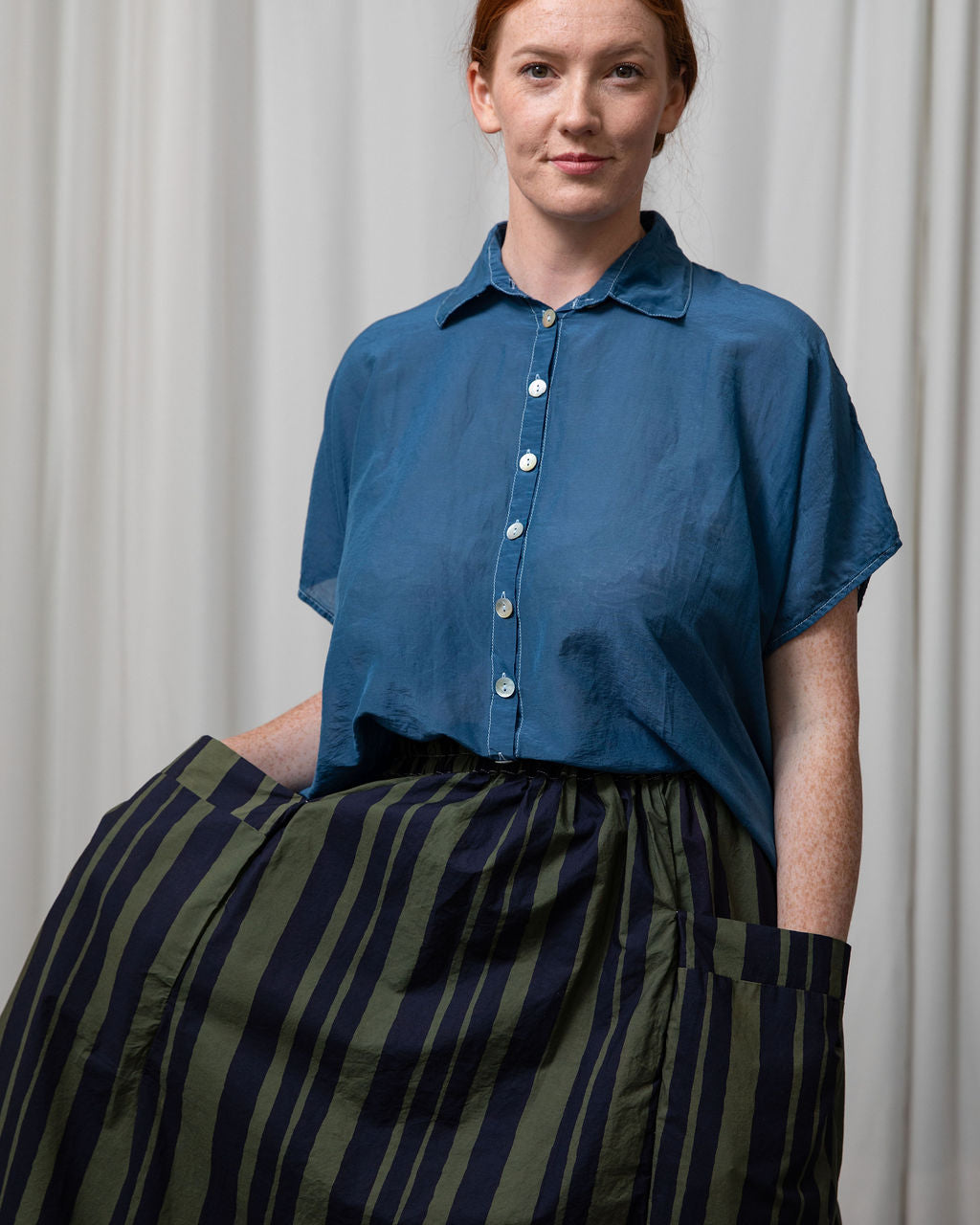 Montana Cobalt Silk/Cotton Shirt