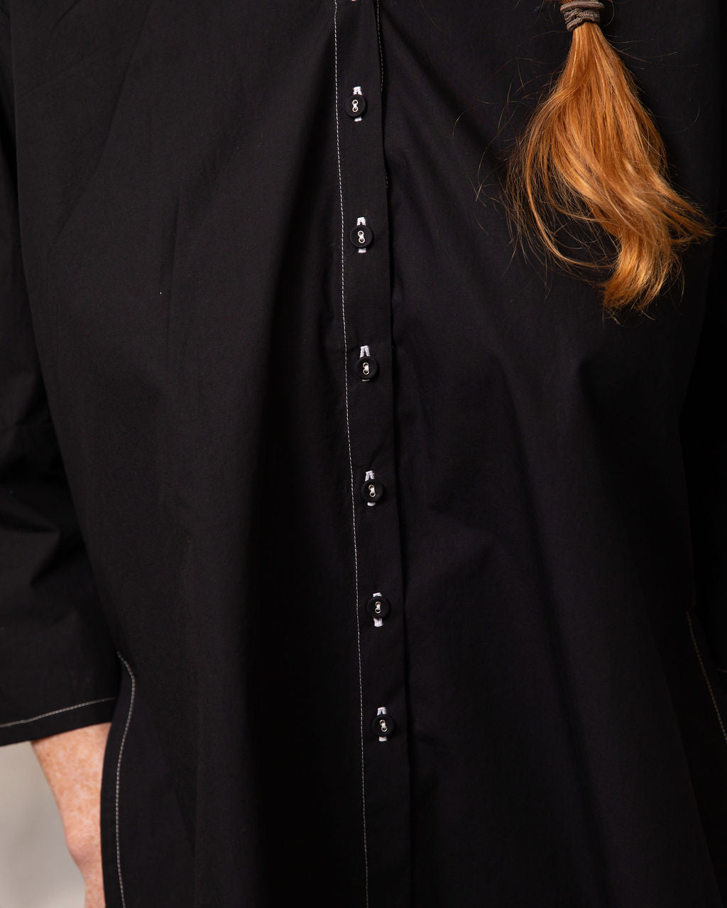 Monet Black Cotton Oversized Shirt