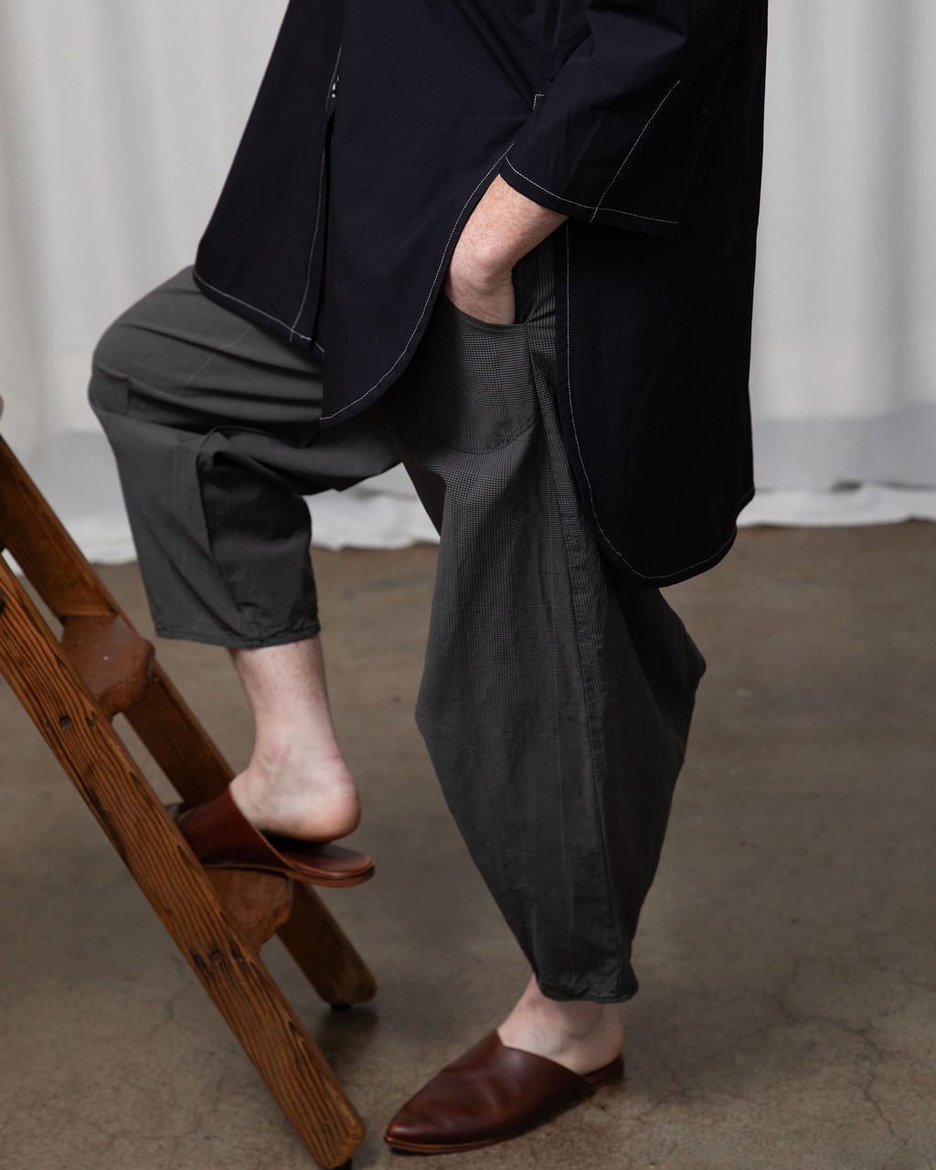 Monet Black Cotton Oversized Shirt
