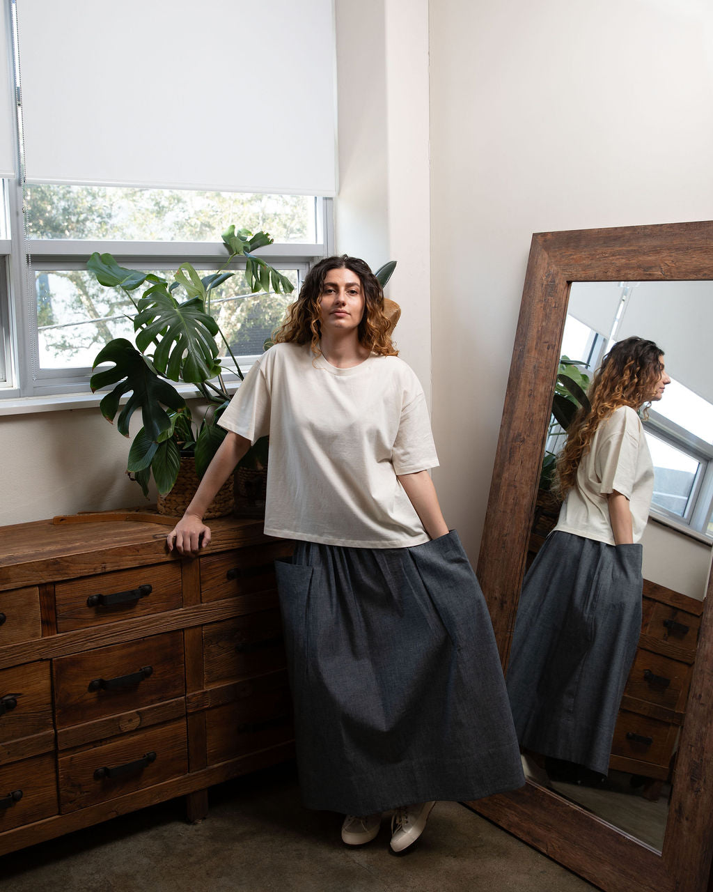 Dessa Japanese Cotton Chambray Skirt