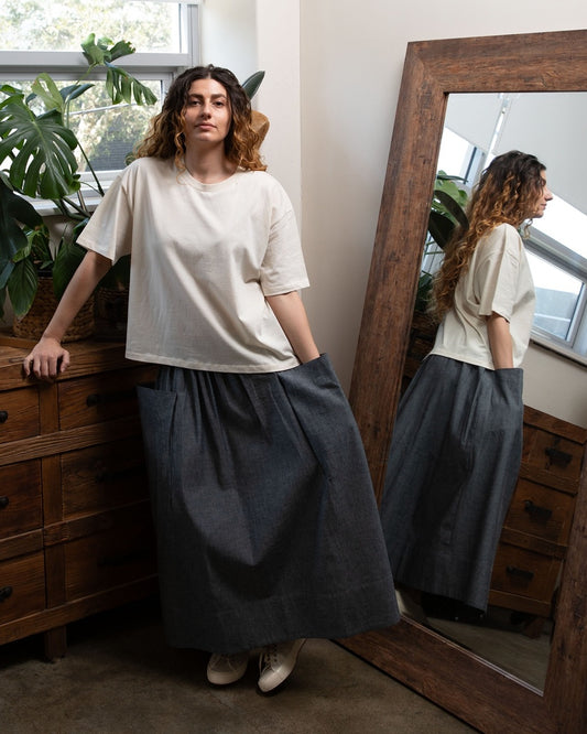 Dessa Japanese Cotton Chambray Skirt