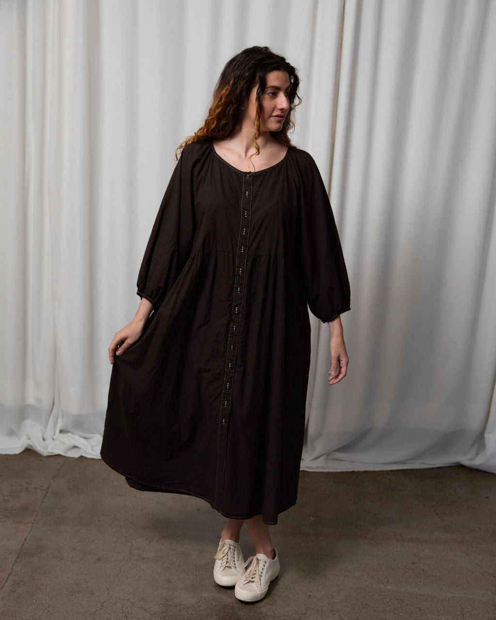 Layla Organic Cotton Dress – Espresso Edition