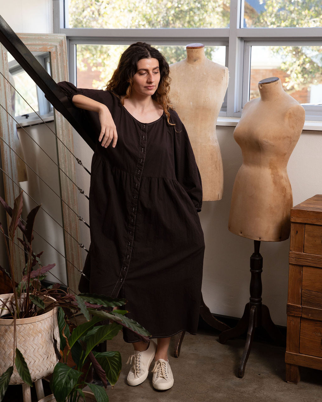 Layla Organic Cotton Dress – Espresso Edition