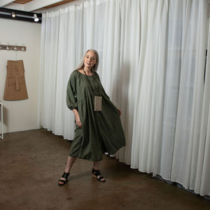 Layla Khaki Organic Cotton Dress
