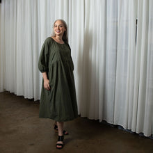 Layla Khaki Organic Cotton Dress