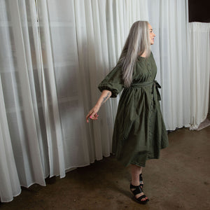 Layla Khaki Organic Cotton Dress