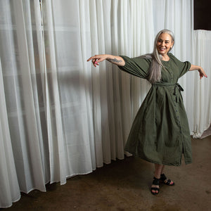 Layla Khaki Organic Cotton Dress