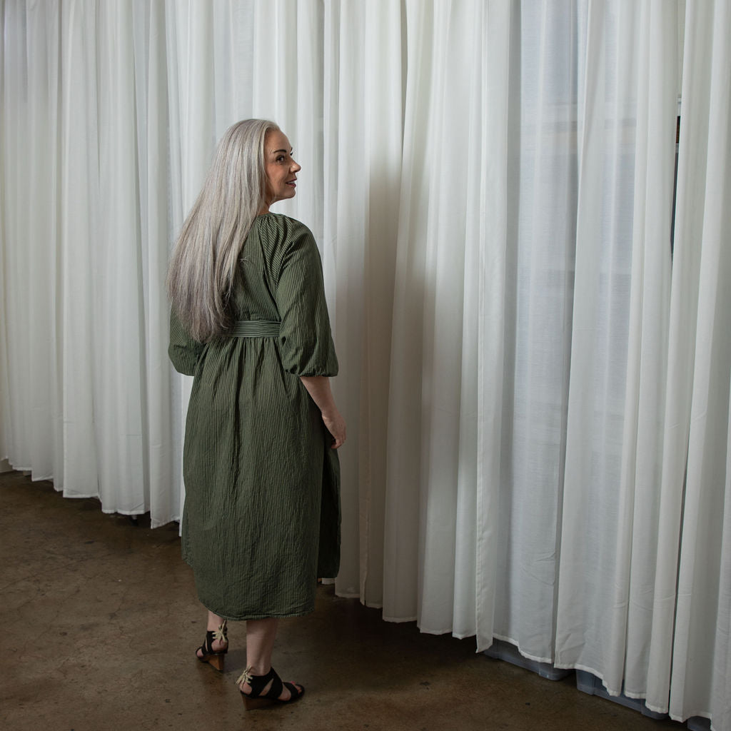 Layla Khaki Organic Cotton Dress