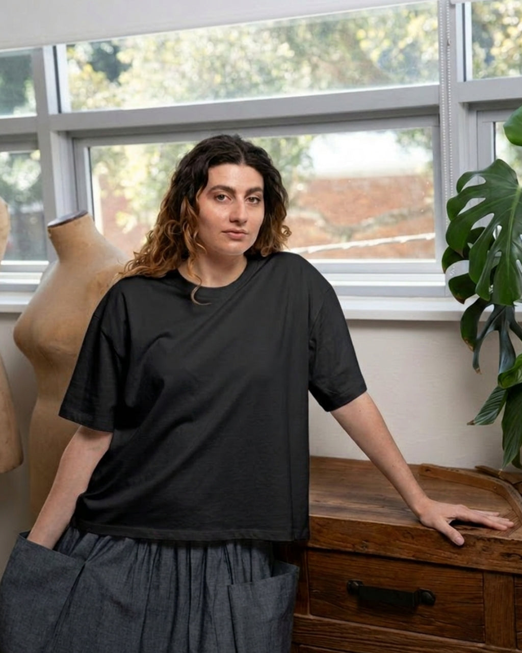 Black Organic Cotton Boxy Tee