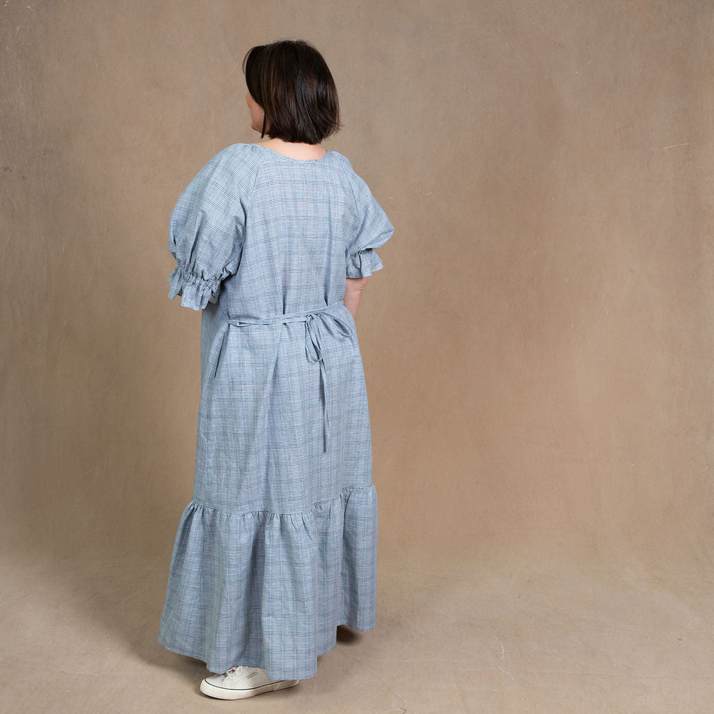 Odette Check Linen/Cotton Maxi Dress