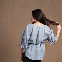 Odette Check Linen/Cotton Top