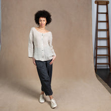 Desiree Natural Linen Gauze Blouse