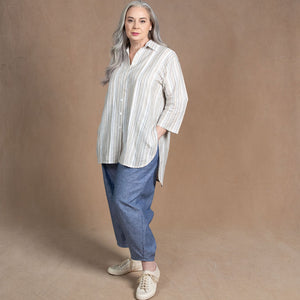 Monat Hampton Stripes Linen/Cotton Shirt