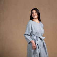 Dahlia Check Linen/Cotton Coat Dress