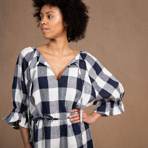 Odette Buffalo Gingham Cotton Maxi Dress