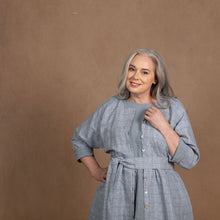 Dahlia Check Linen/Cotton Coat Dress