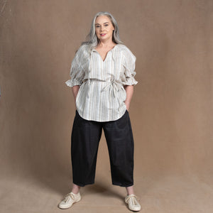Odette Hamptons Stripe Linen/Cotton Top